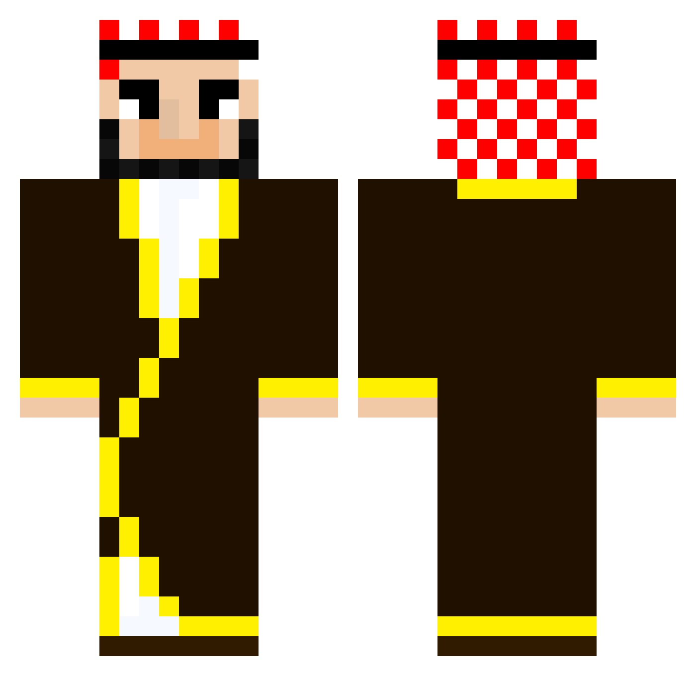 TheSimpiestSimp Minecraft skin, front and back view