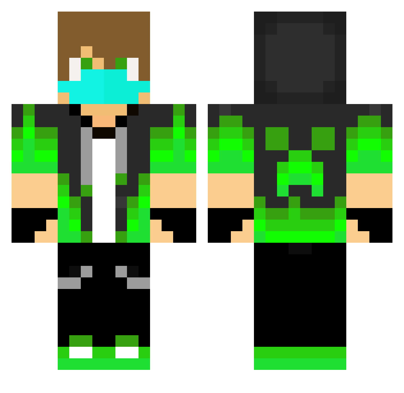 Saharde1 Minecraft skin, front and back view