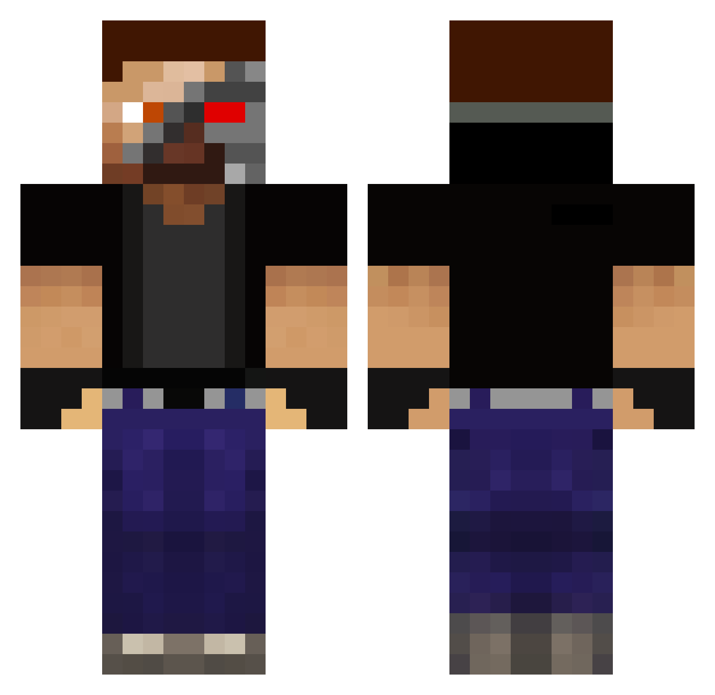 Kuban6908 Minecraft skin, front and back view