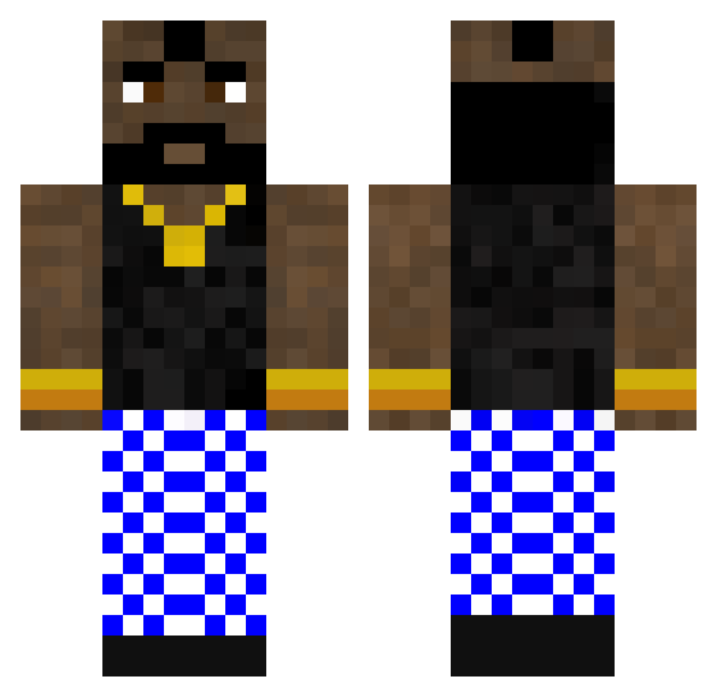 iZekr0m Minecraft skin, front and back view