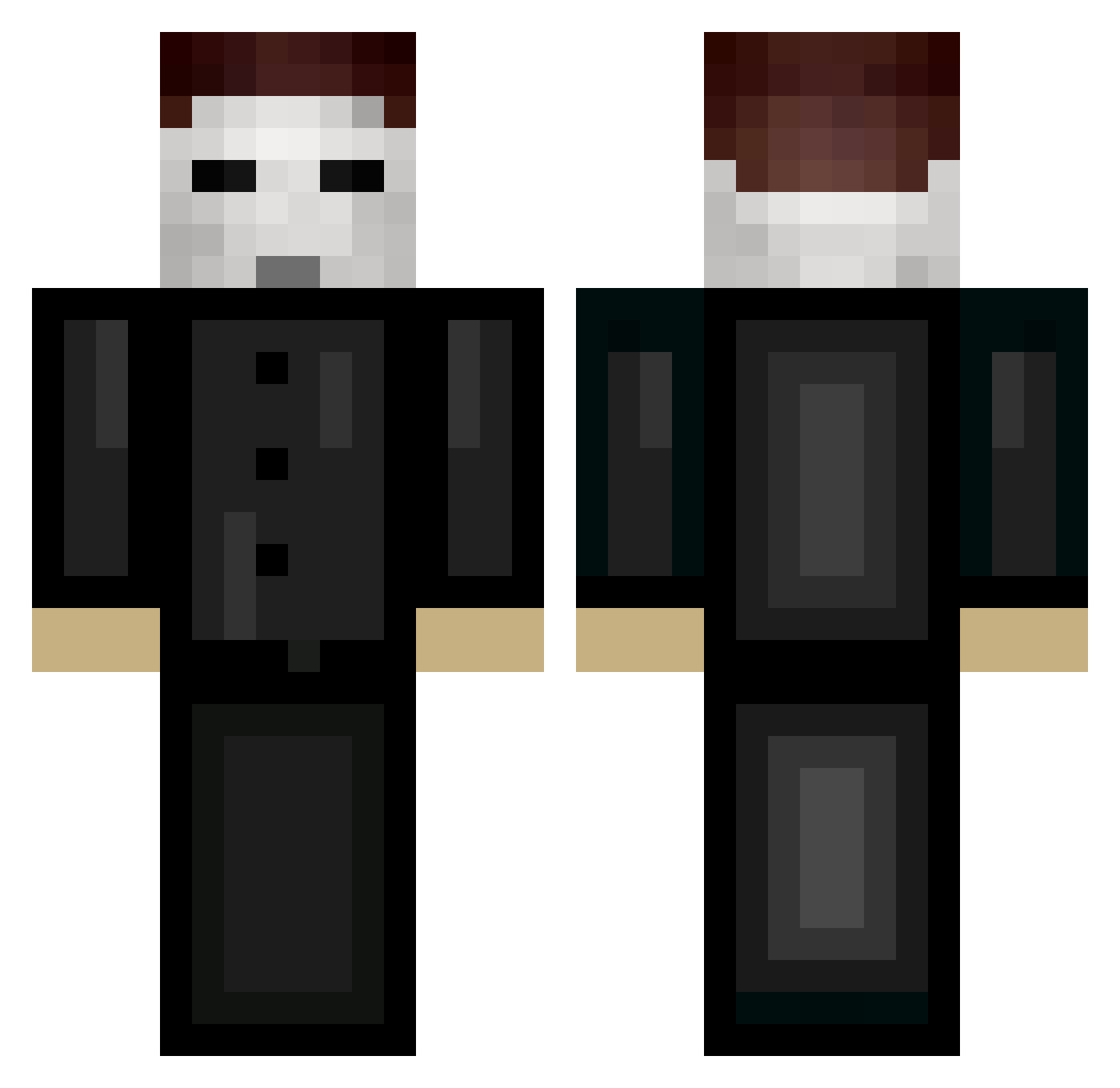 TryhardNeironic Minecraft skin, front and back view