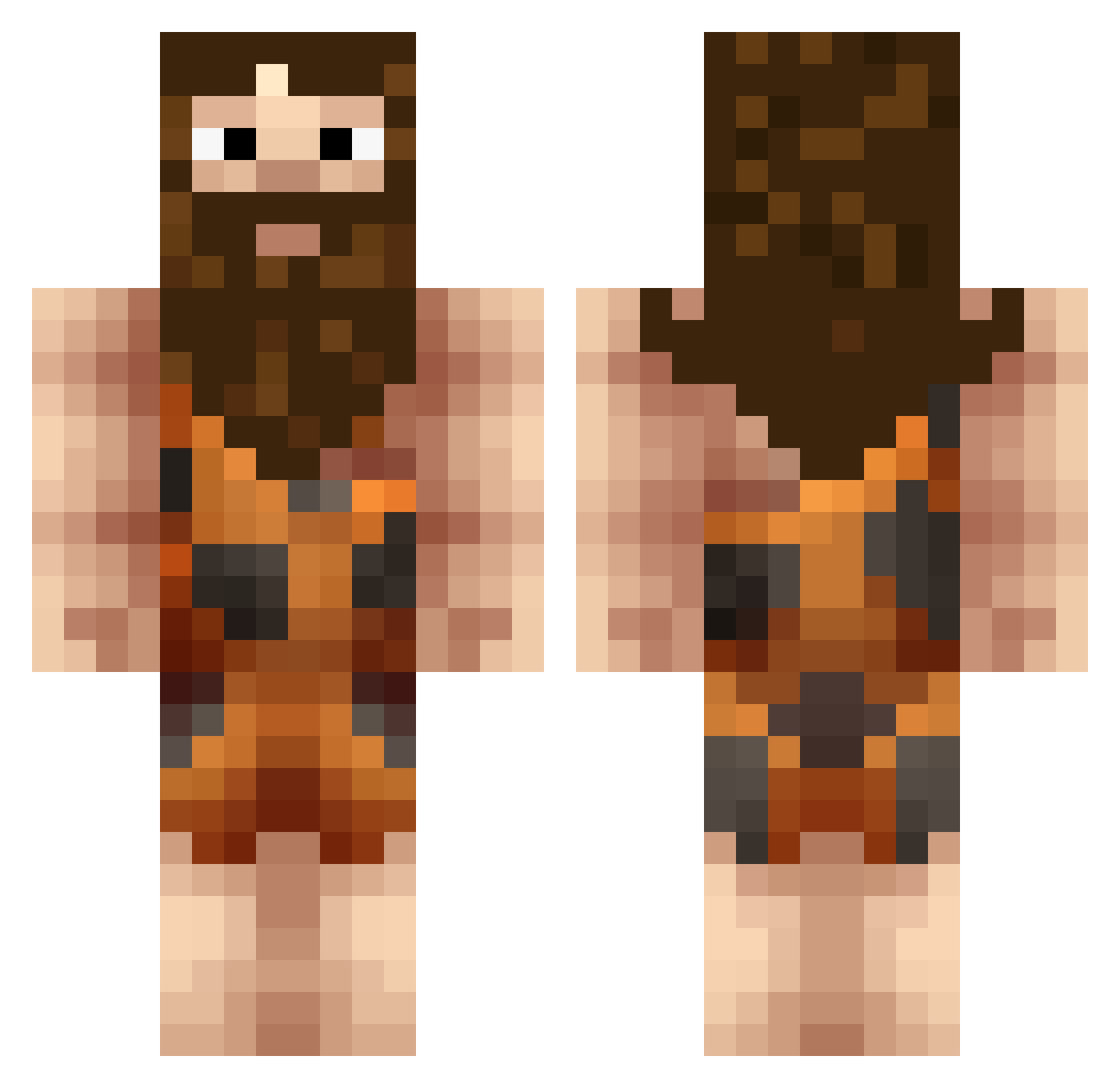 grugserver Minecraft skin, front and back view