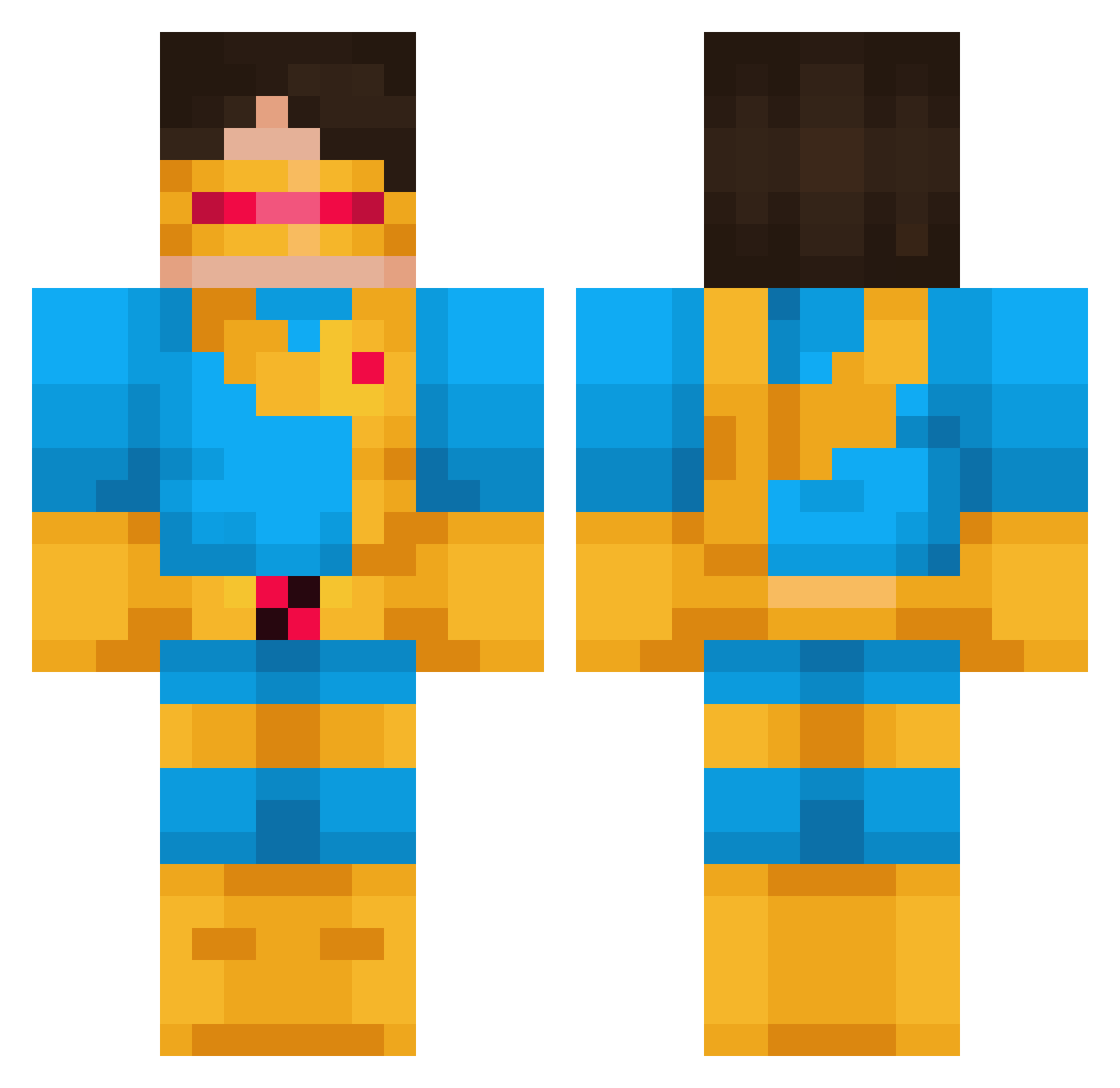 AgarthaMaxer Minecraft skin, front and back view