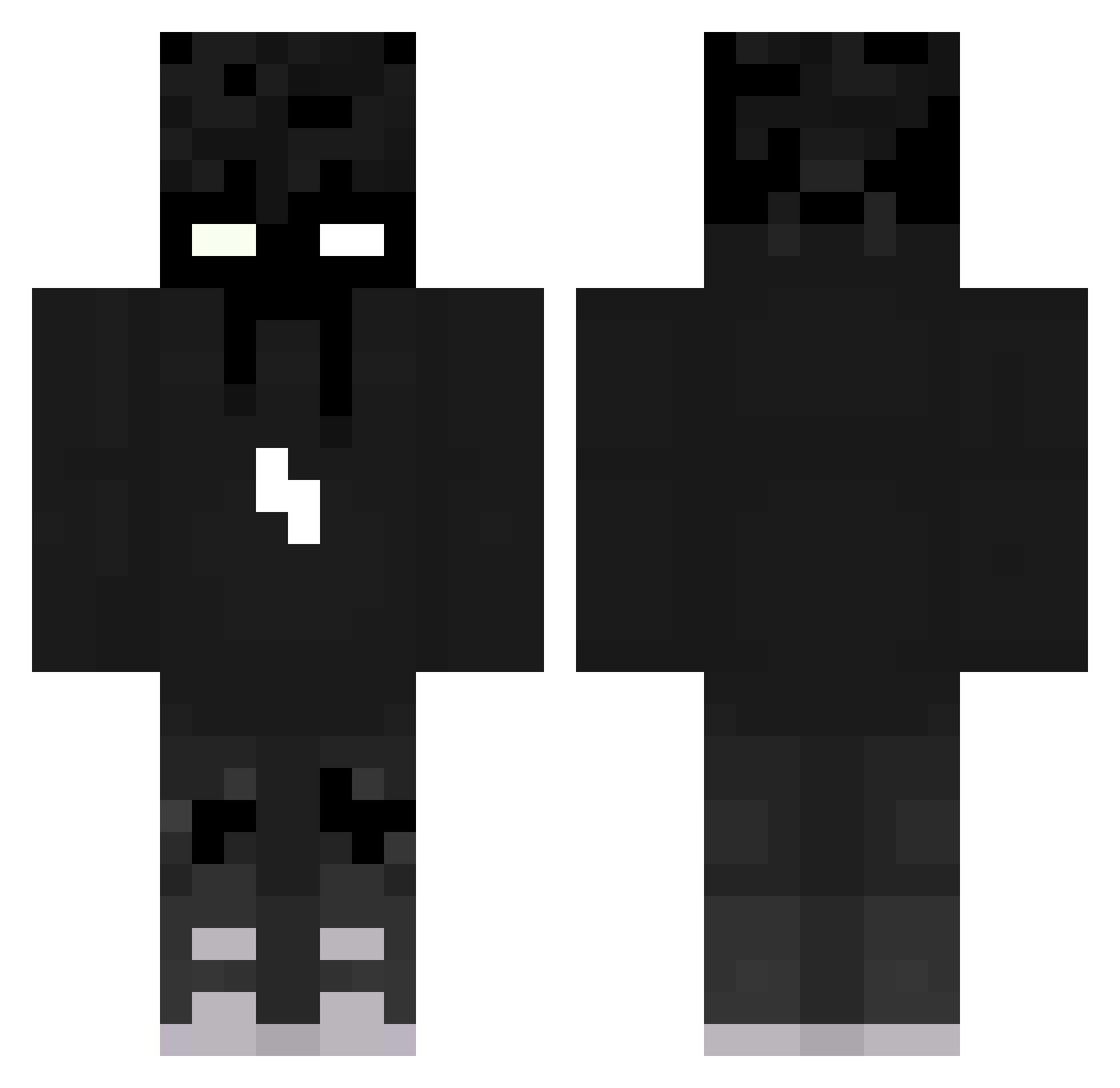 Ximerr Minecraft skin, front and back view