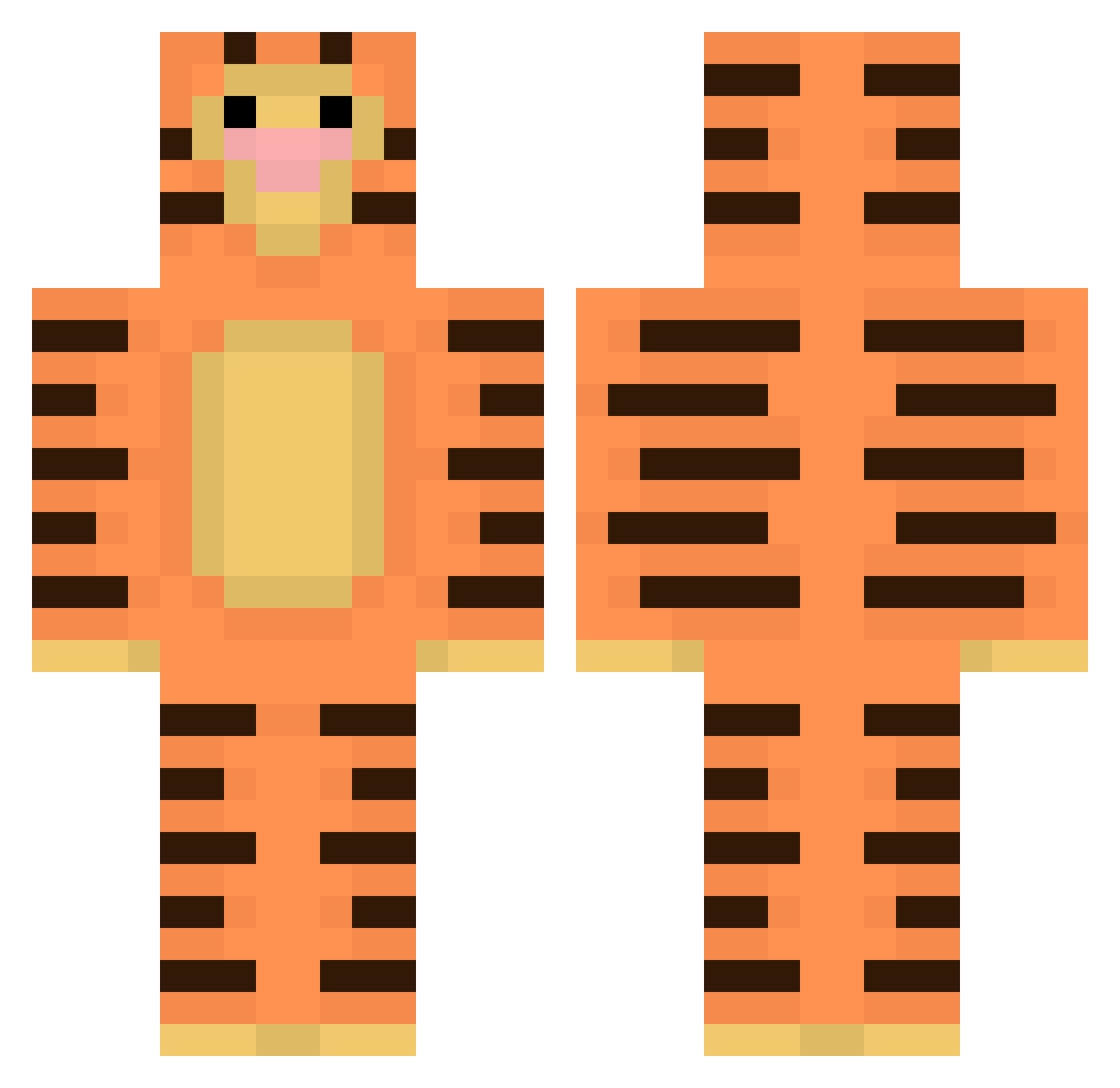 Geuger Minecraft skin, front and back view