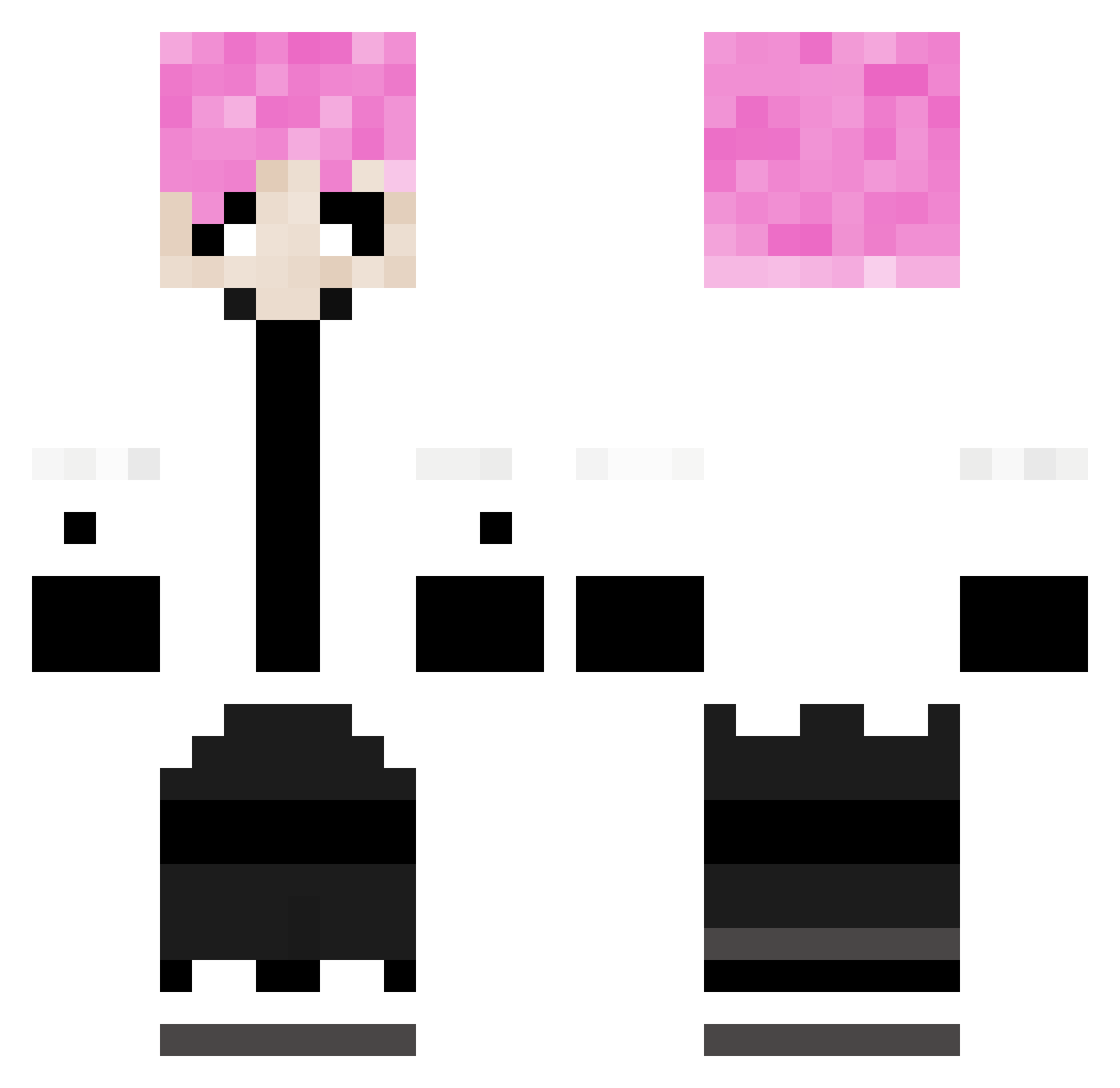 SoyIsito Minecraft skin, front and back view