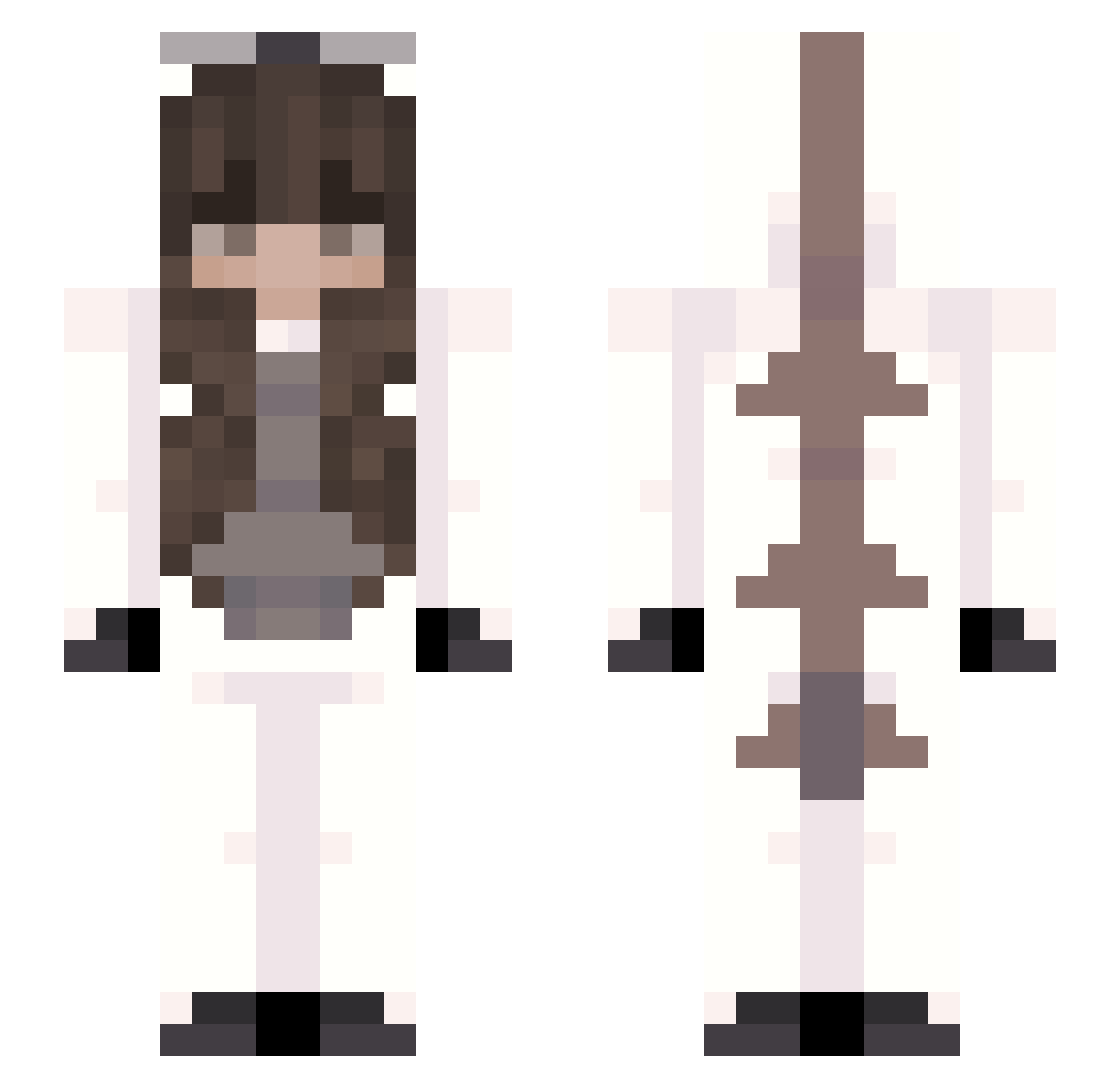 Sahneeeee Minecraft skin, front and back view