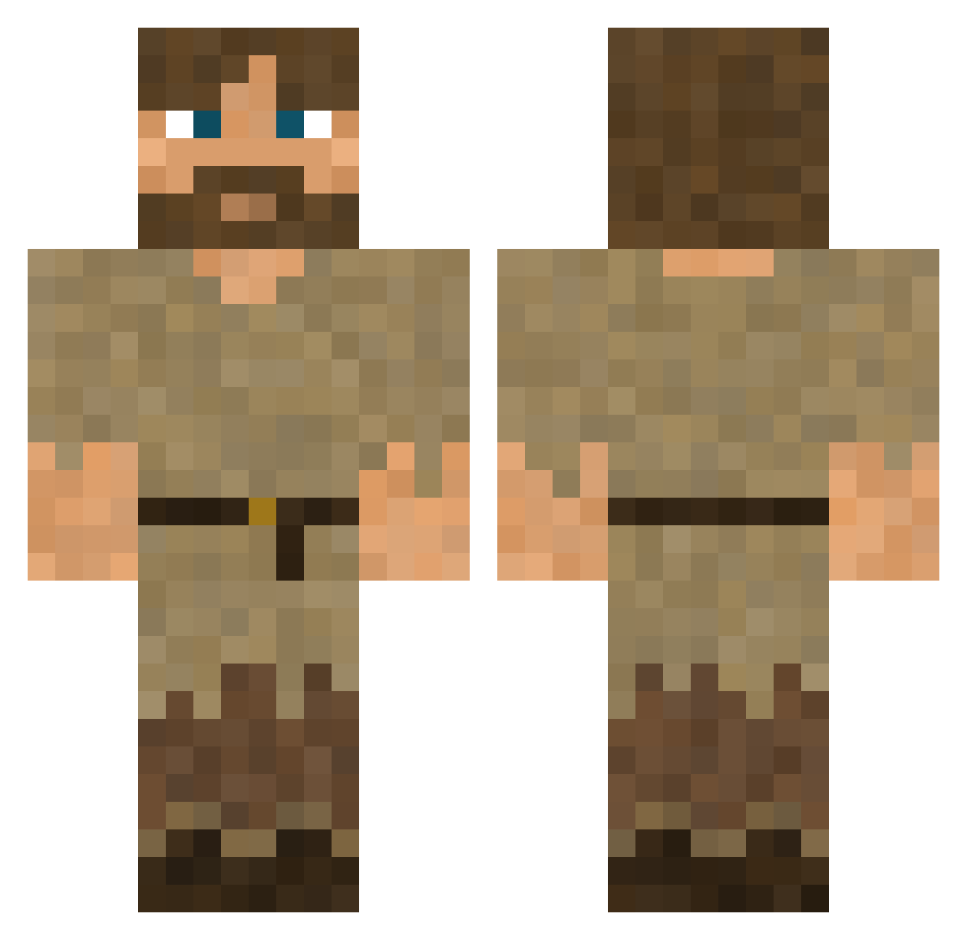 Bleyro Minecraft skin, front and back view