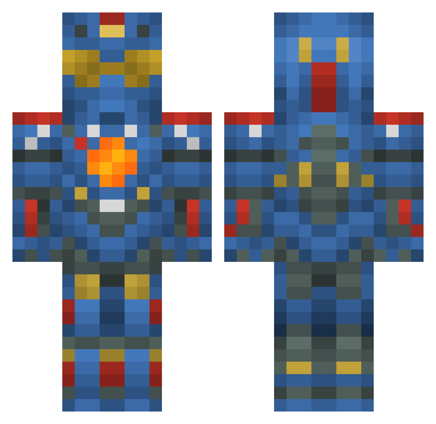 monsteralex2010 Minecraft skin, front and back view