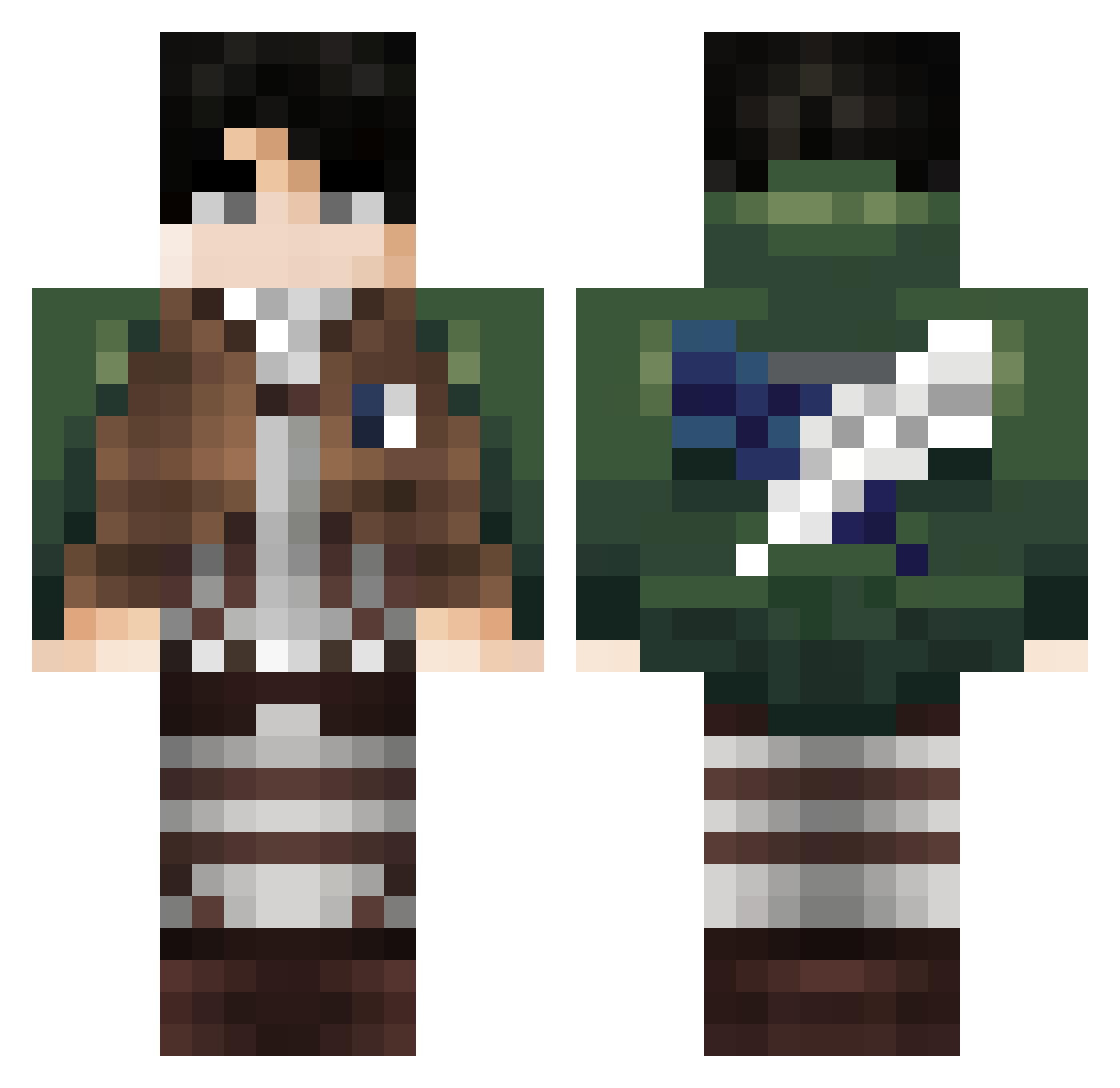 HazLM06 Minecraft skin, front and back view