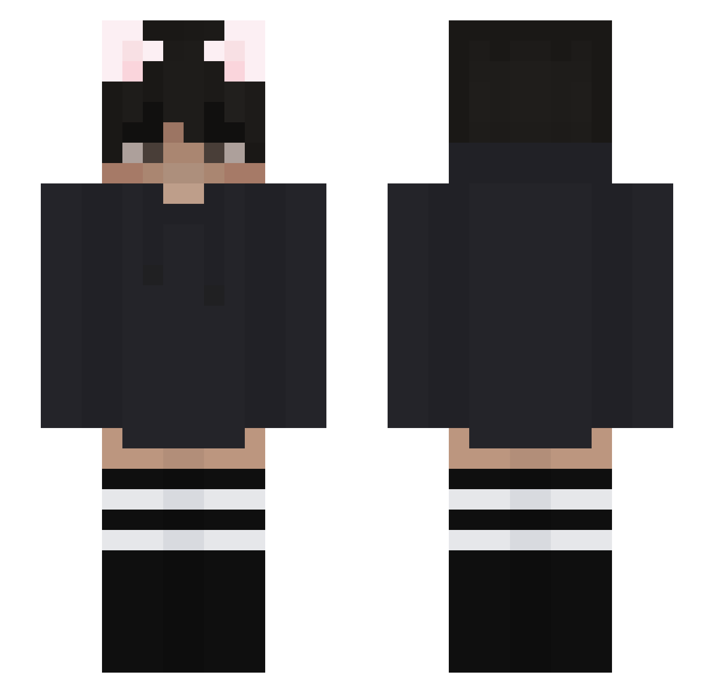 hankmc Minecraft skin, front and back view