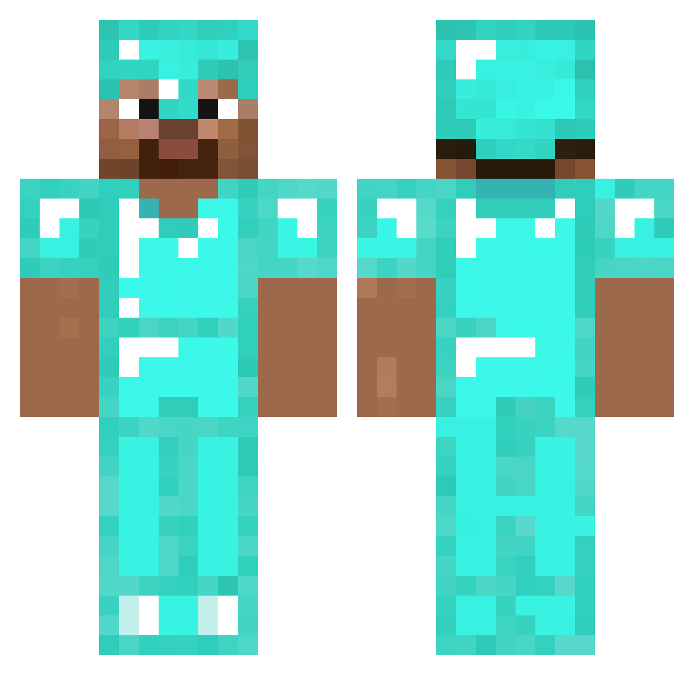 Tevgu Minecraft skin, front and back view