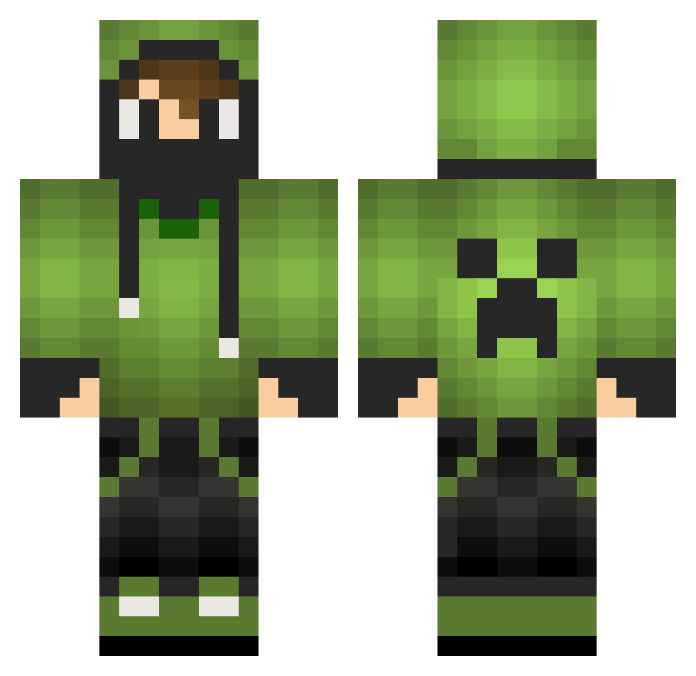 Ruzhor Minecraft skin, front and back view