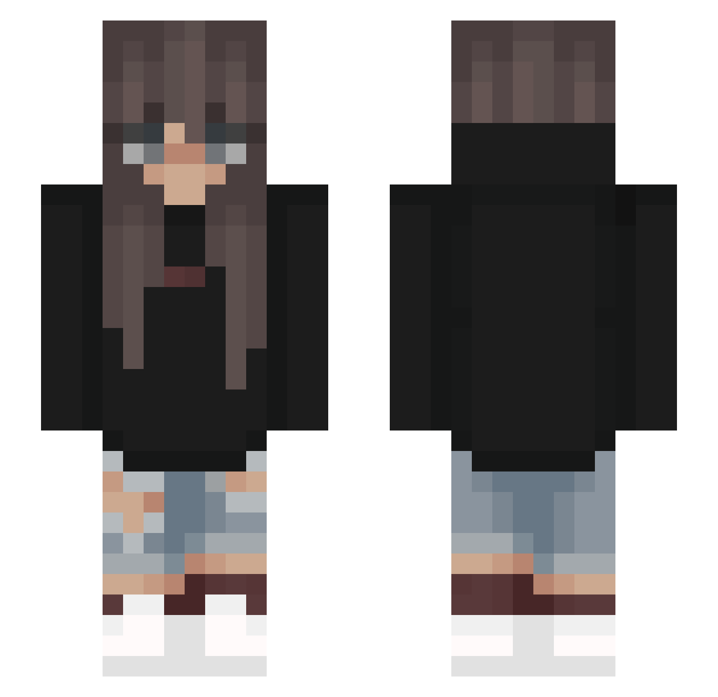 TropicTiga Minecraft skin, front and back view