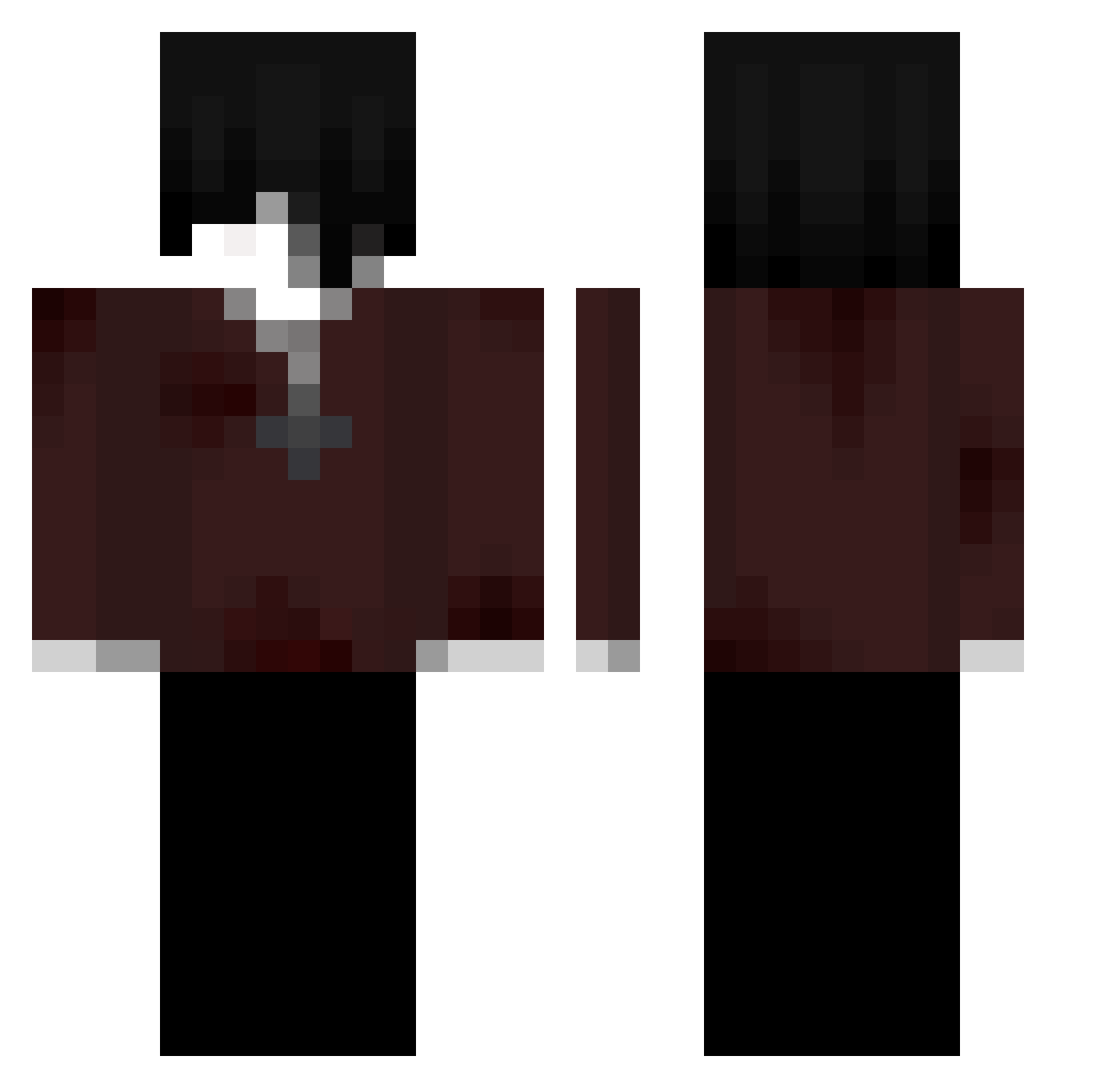 lqxts Minecraft skin, front and back view