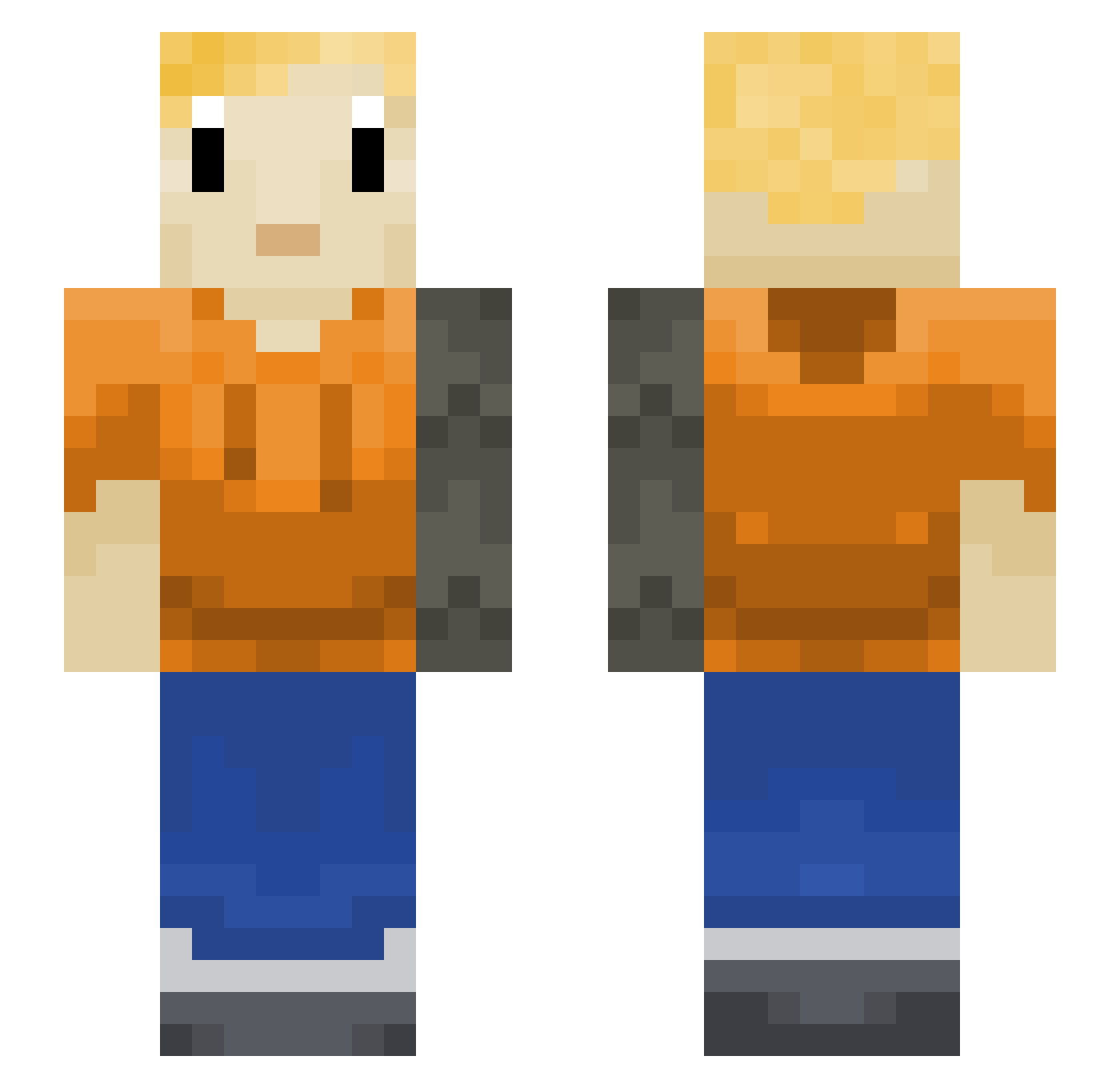 Onffie Minecraft skin, front and back view