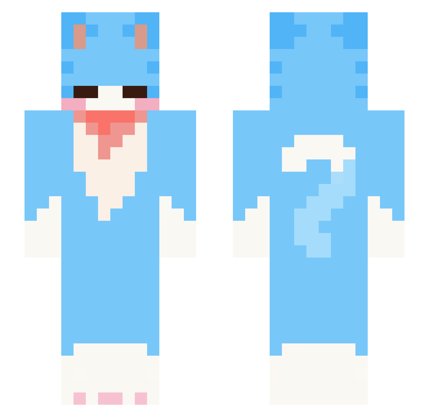glomL Minecraft skin, front and back view