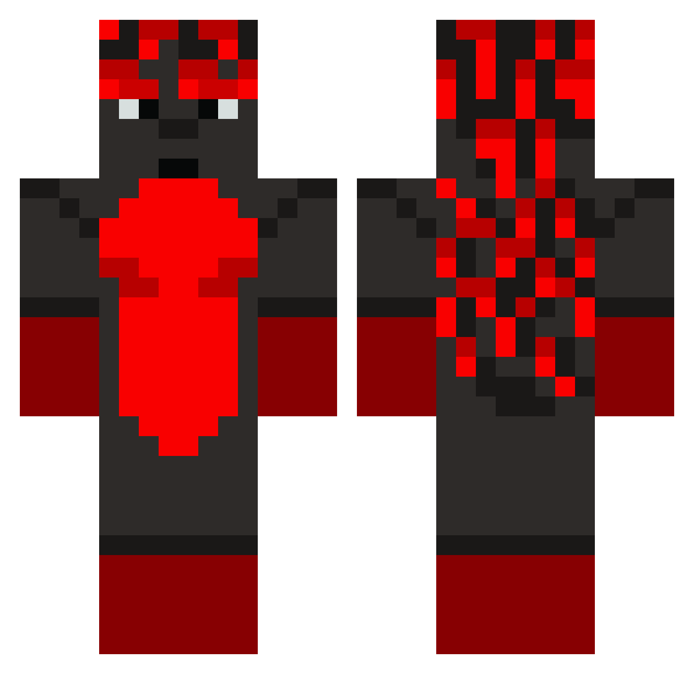 Spleeny Minecraft skin, front and back view