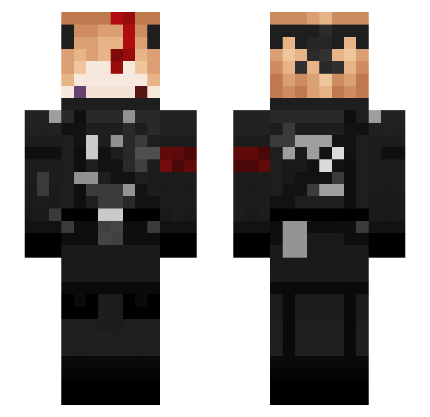 Snoify Minecraft skin, front and back view