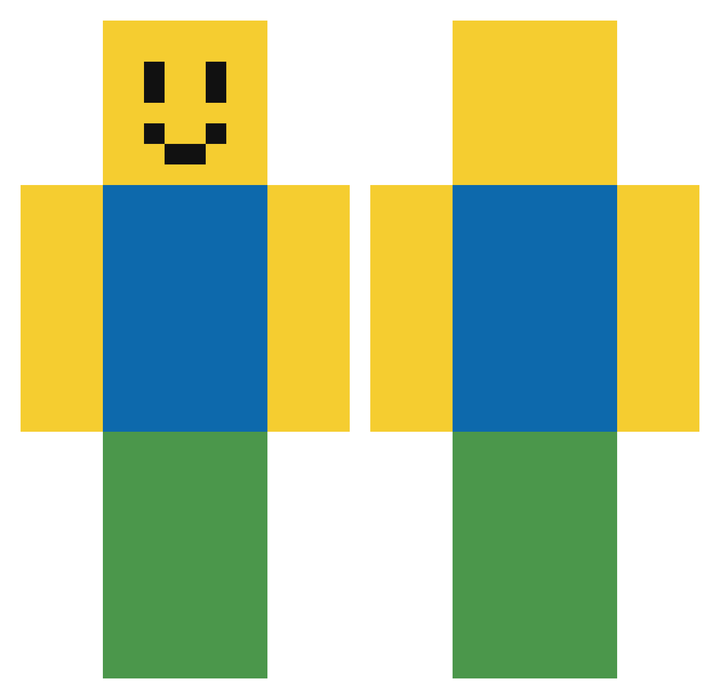 F4ger Minecraft skin, front and back view