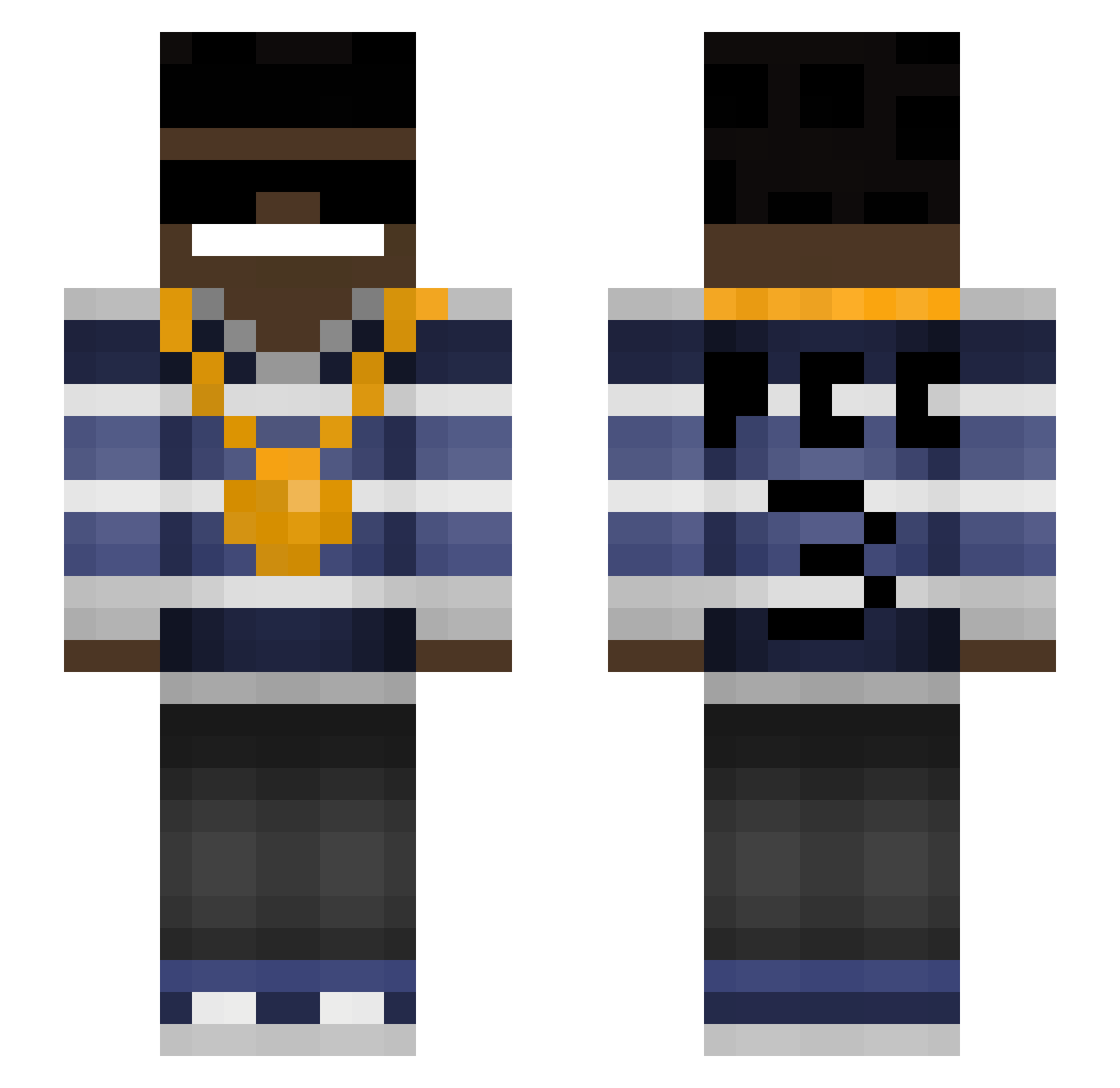 TeenAirplane398 Minecraft skin, front and back view