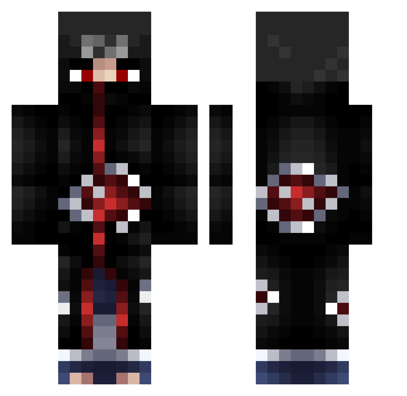 Jqnnys Minecraft skin, front and back view