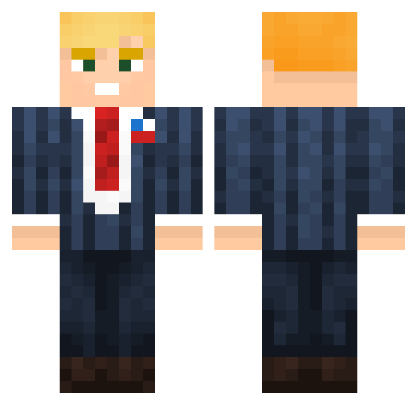 Kyloren1608 Minecraft skin, front and back view