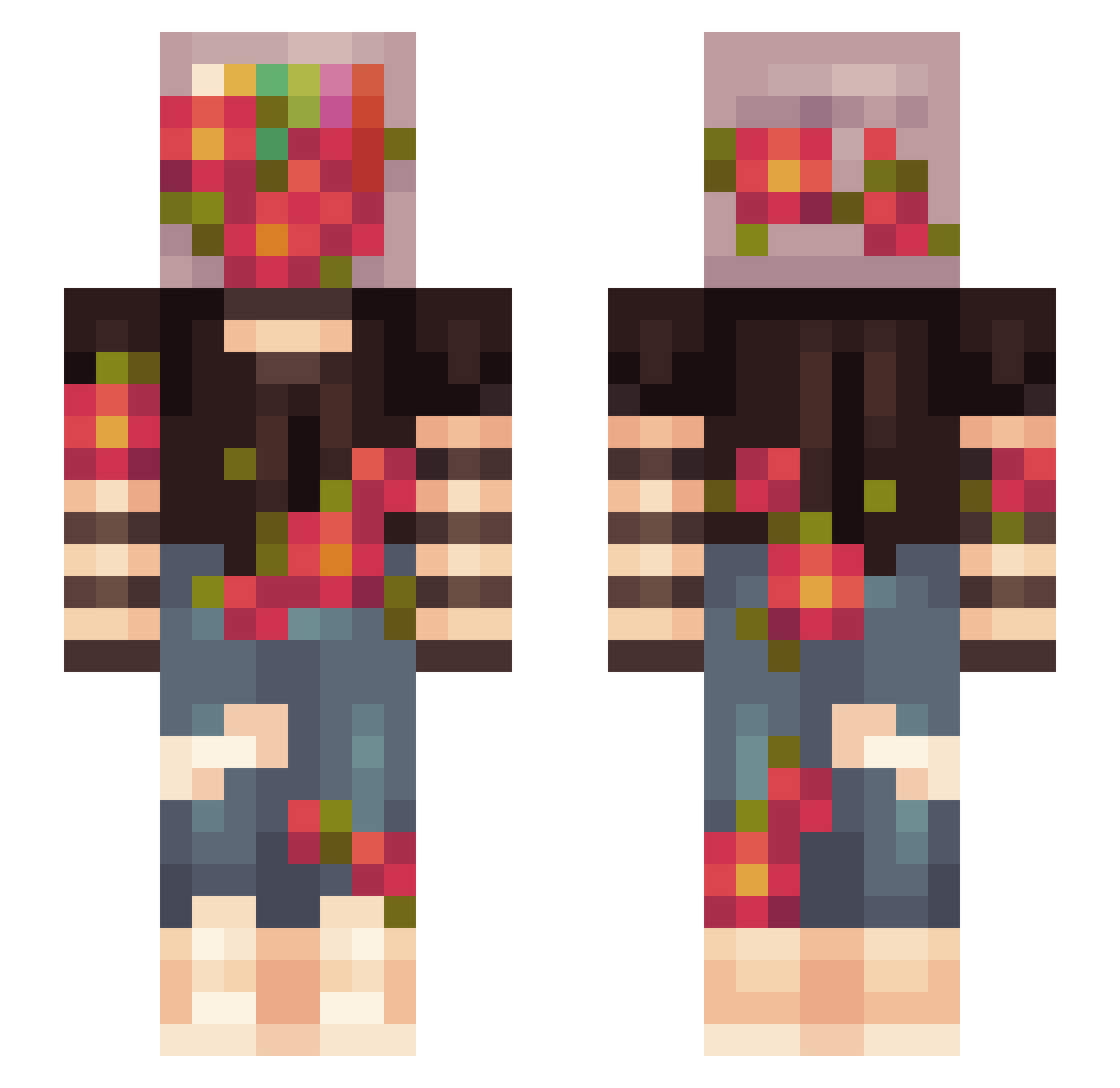 delalara Minecraft skin, front and back view