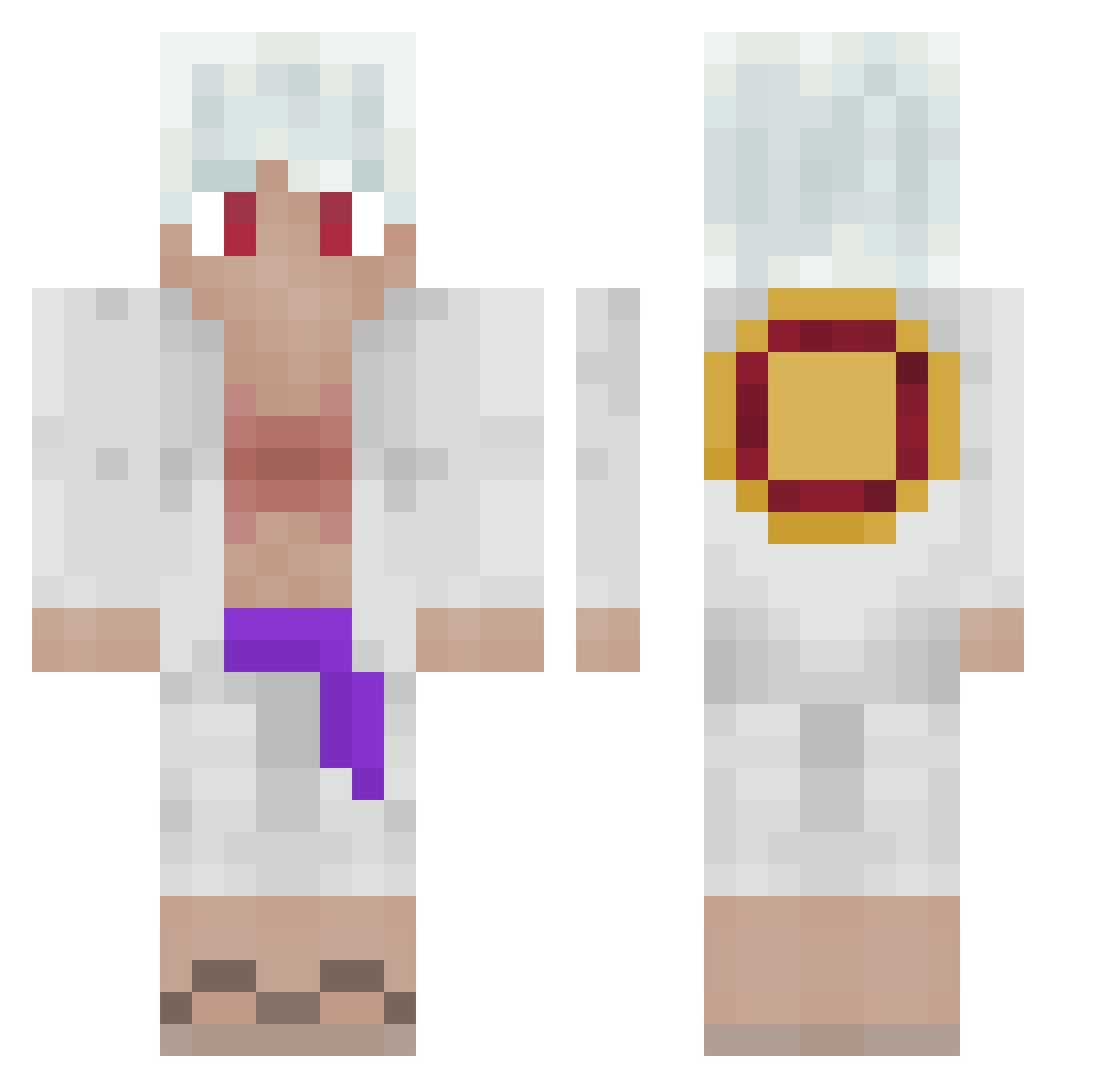 IchMachePrestige Minecraft skin, front and back view