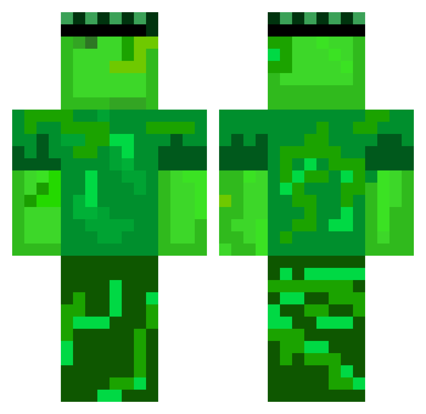 sl1meful Minecraft skin, front and back view