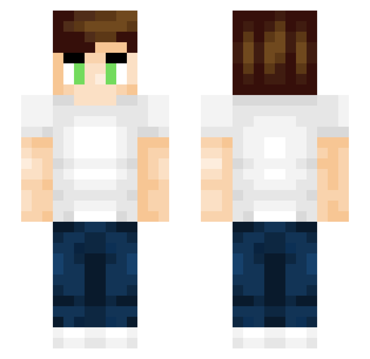 TopolettO Minecraft skin, front and back view