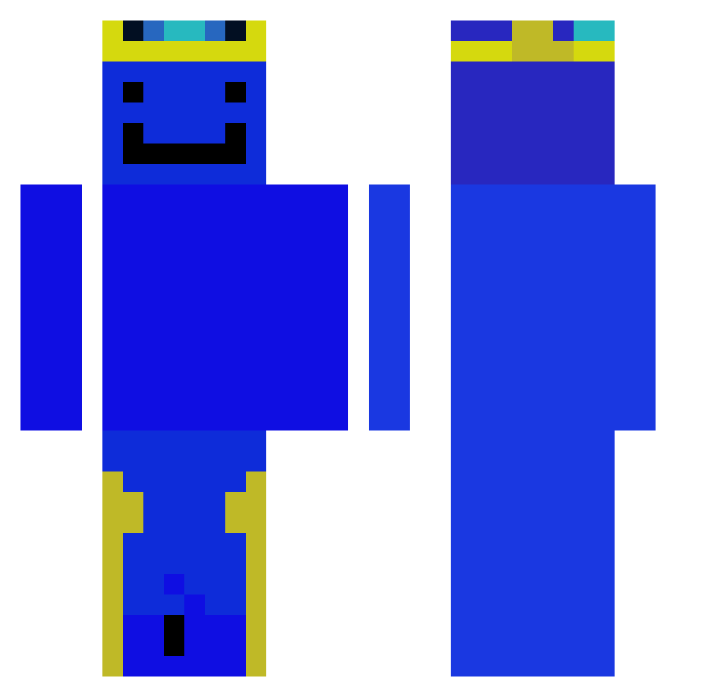 kingsruler Minecraft skin, front and back view