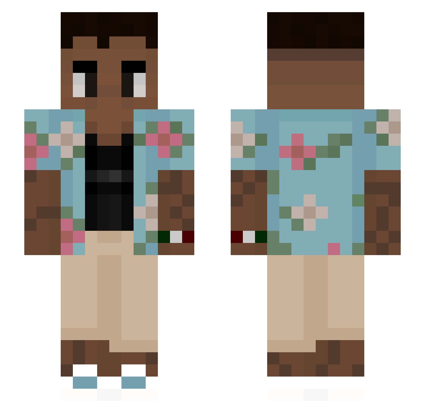 zSweat Minecraft skin, front and back view