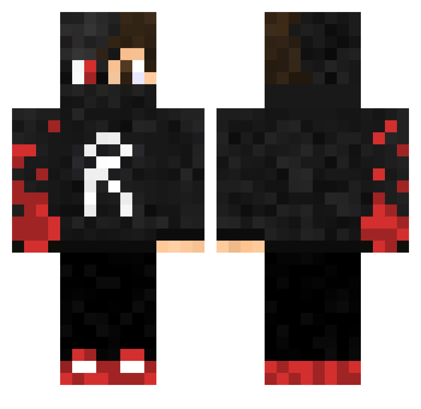 EAZER64 Minecraft skin, front and back view