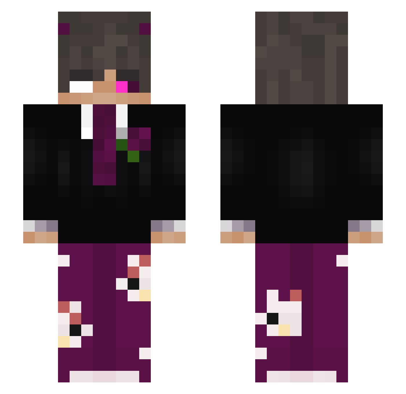 DerJust_in Minecraft skin, front and back view