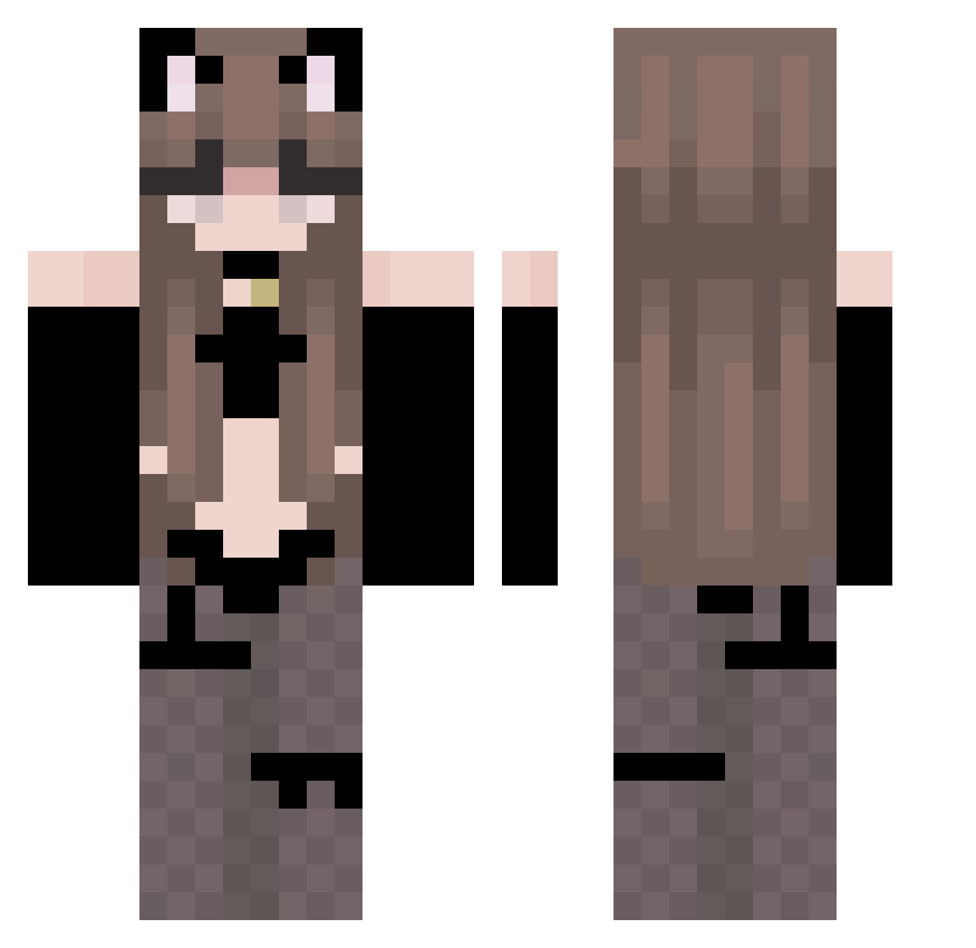 Dreamciaaa Minecraft skin, front and back view