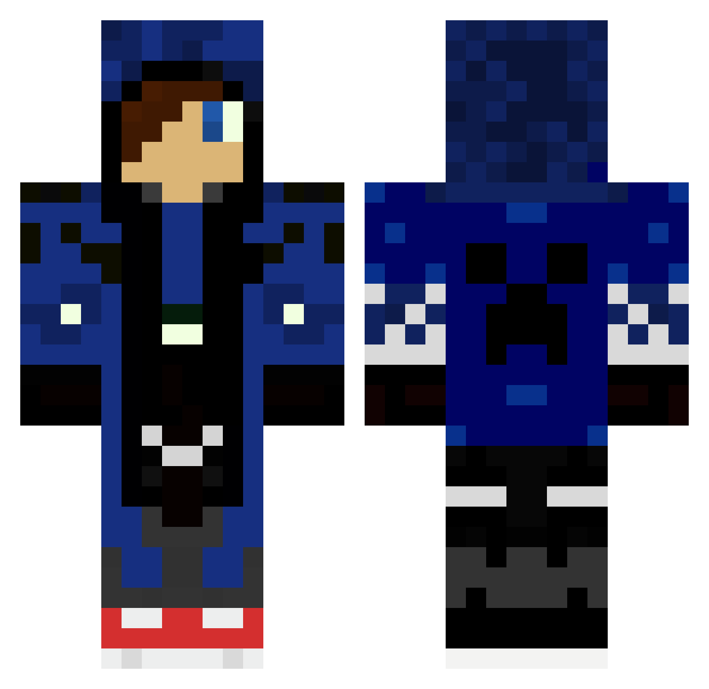 Alexi Minecraft skin, front and back view