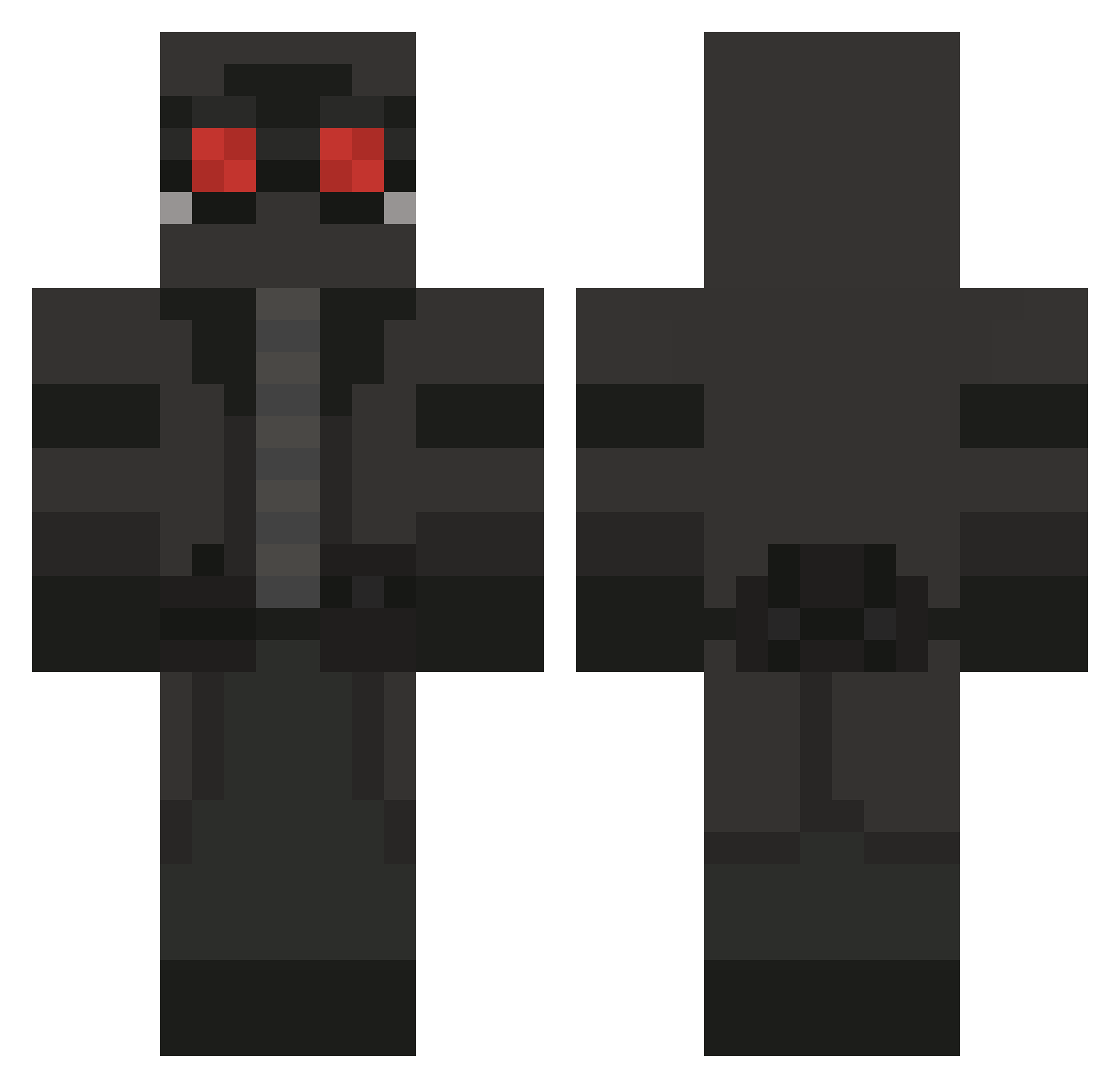 MrAOfficial Minecraft skin, front and back view