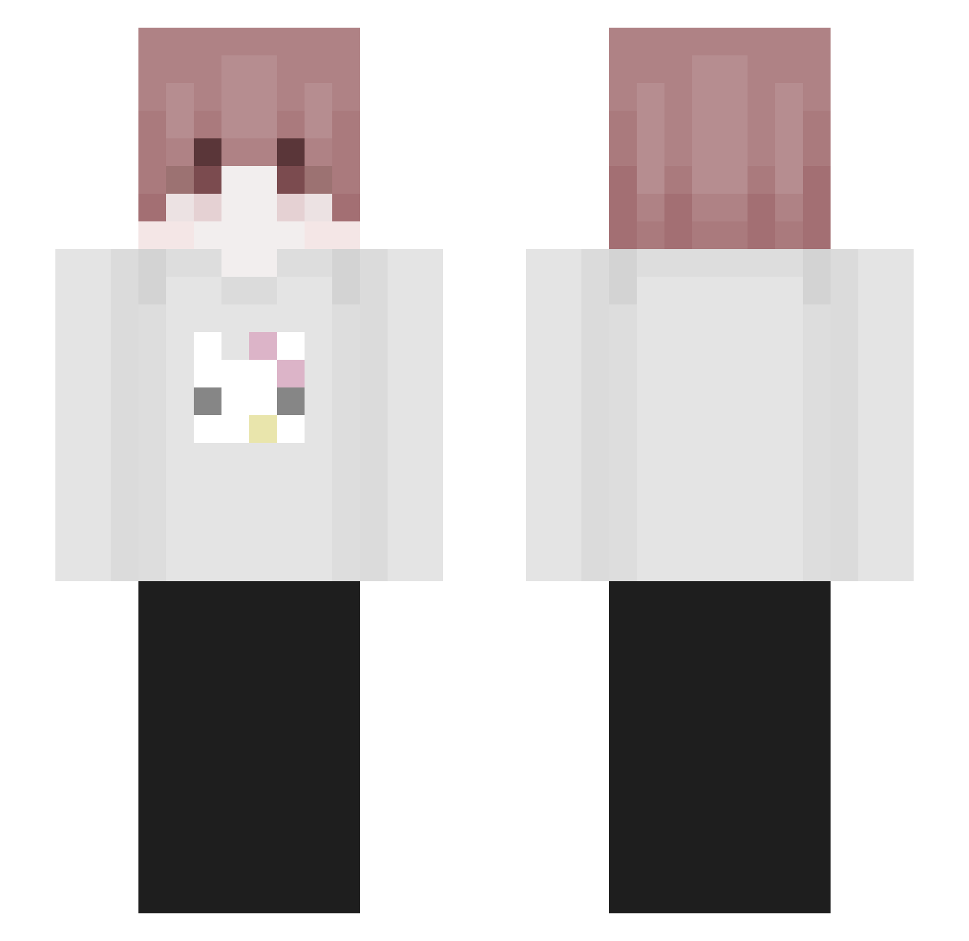 Samderlux1602 Minecraft skin, front and back view