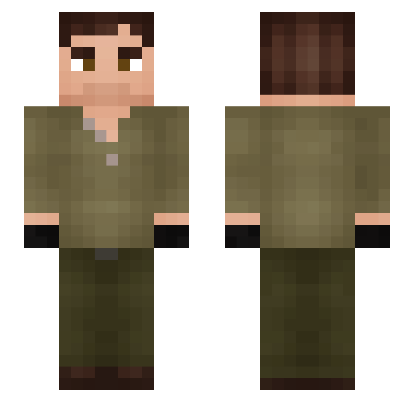 arnexow Minecraft skin, front and back view