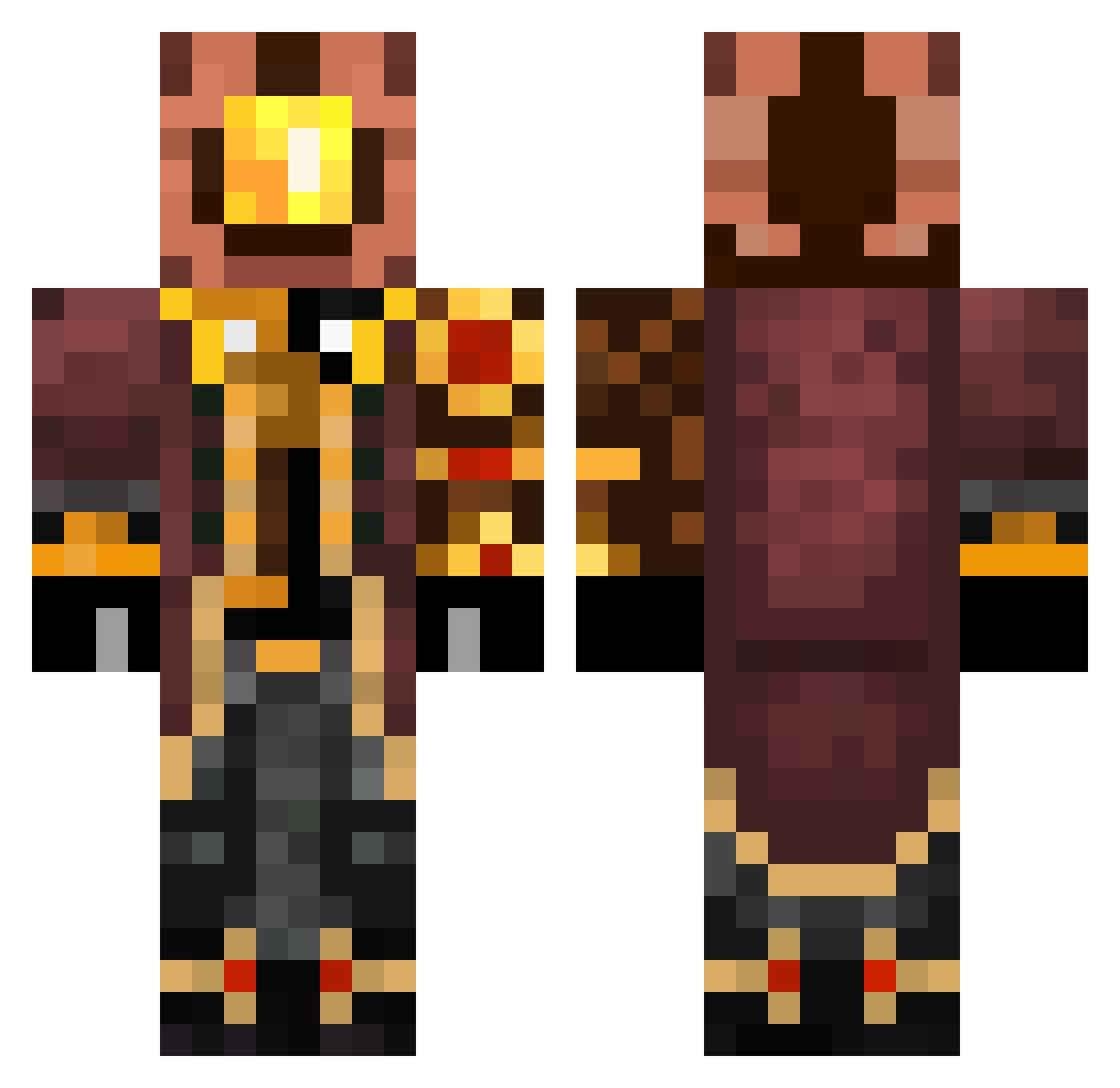 Thunderkean1337 Minecraft skin, front and back view