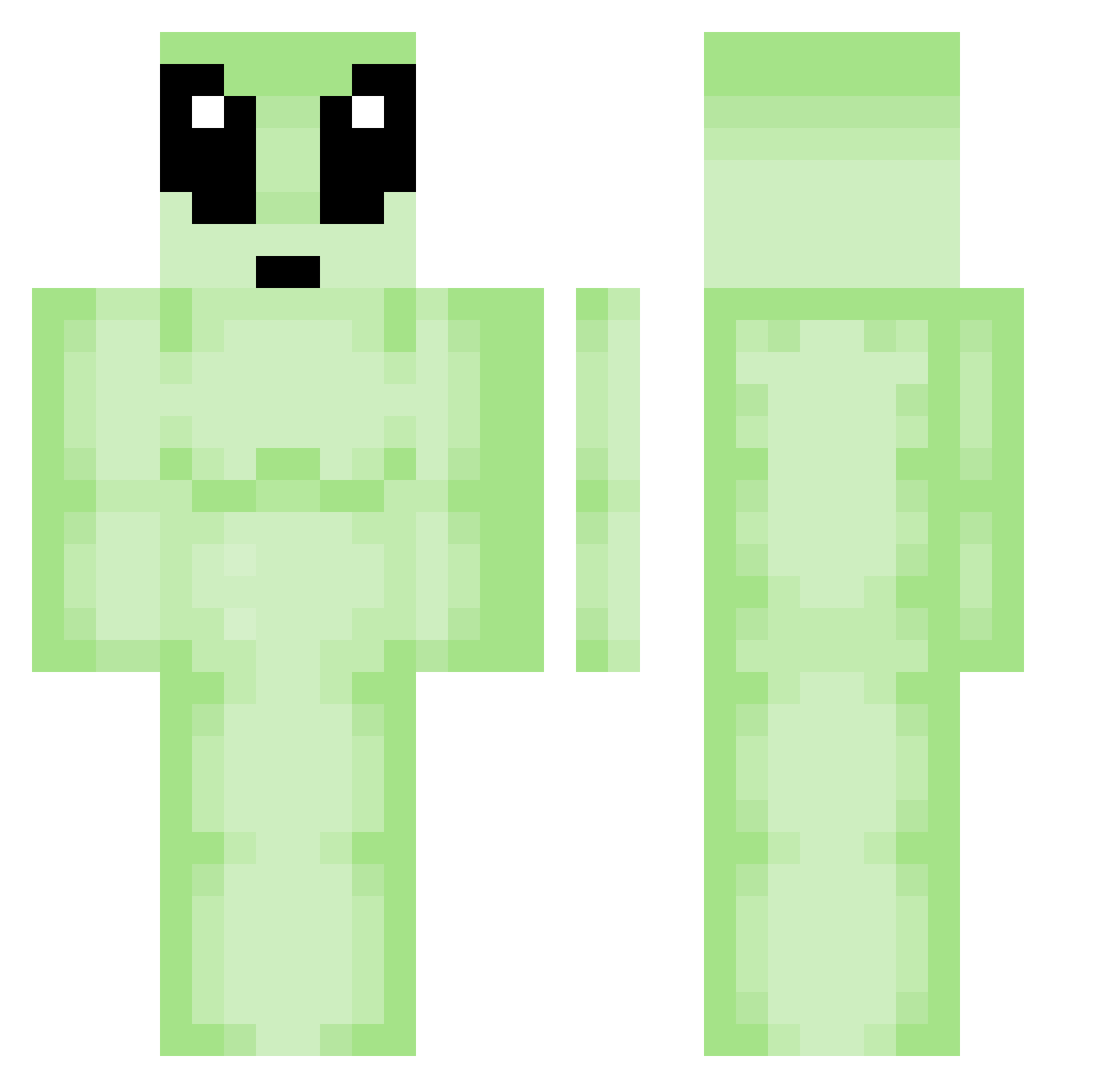 Bananaman774 Minecraft skin, front and back view