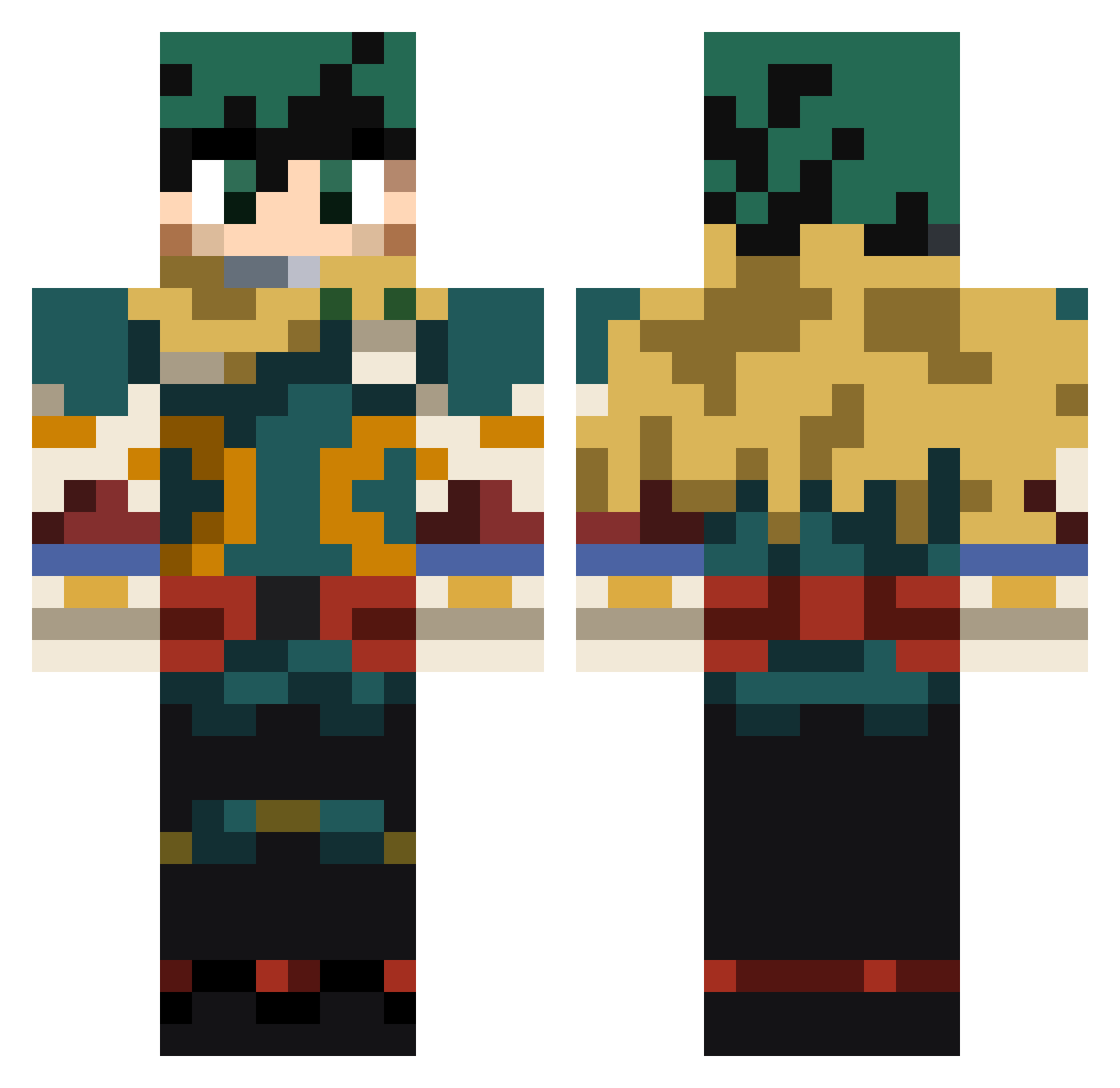 BigBoyBrockoli Minecraft skin, front and back view
