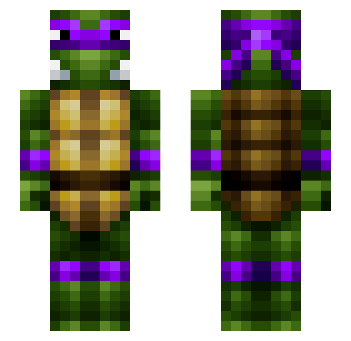 jegeralex Minecraft skin, front and back view