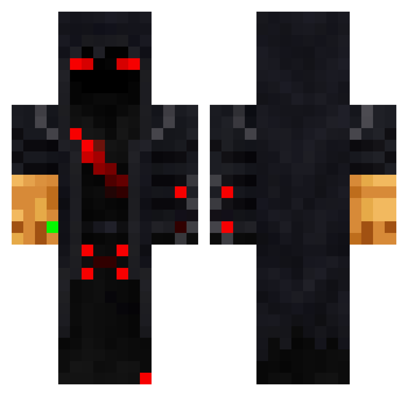 Rayo_7070 Minecraft skin, front and back view