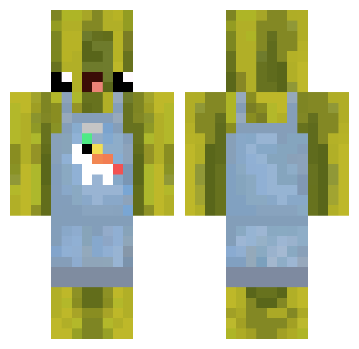 HelloMyKidnapper Minecraft skin, front and back view