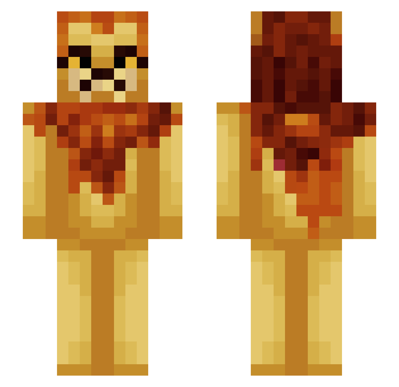 ZeGhY Minecraft skin, front and back view