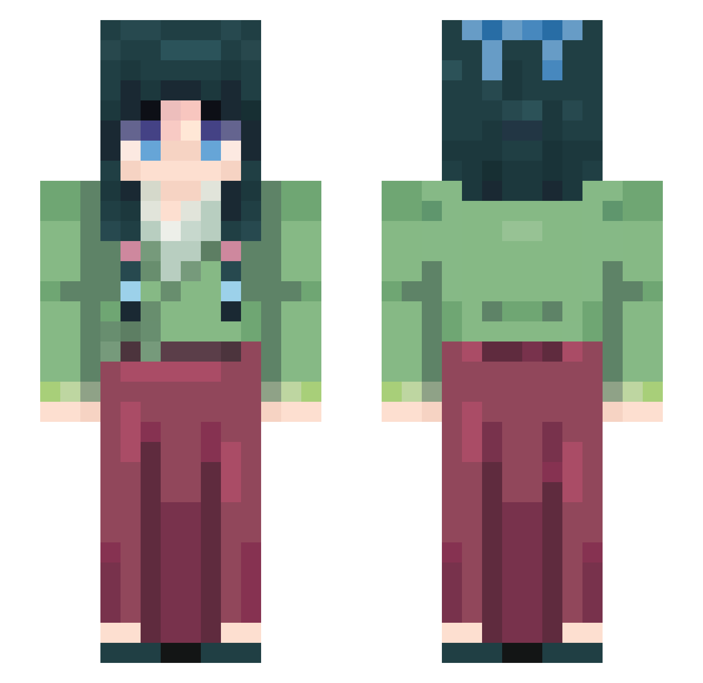TerminatedLemur Minecraft skin, front and back view