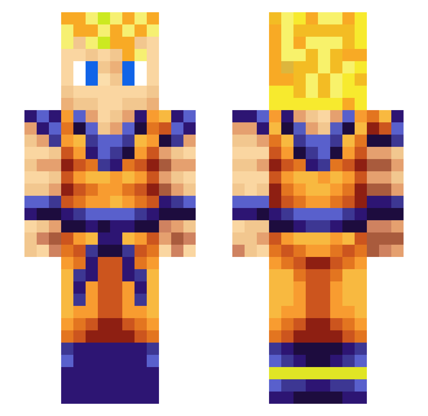 SpydaMunkeeZA Minecraft skin, front and back view