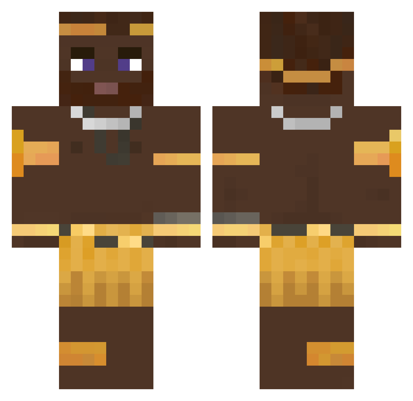misterpongiste Minecraft skin, front and back view
